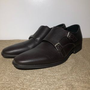Calvin Klein double monk strap brown dress shoes Size 11